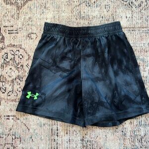 Under Armour Black and Green Kids Shorts